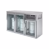 Refrigerador de barril de cerveja com unidade de refrigeração - 3x50L barris - 1600x600mm - com 3 portas de vidro