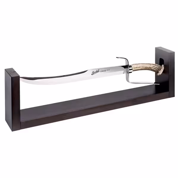 (2) BERKEL | Elegance Champagne Sabre – 380 mm blade - stag horn handle - wood stand
