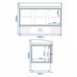 Pizzawerkbank PREMIUM - 1400x700mm - met granieten werkblad - met 3 deuren & 6 laden