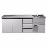 Comptoir de bar réfrigéré Premium PLUS - 2500x700mm - 2 portes & 3 tiroirs
