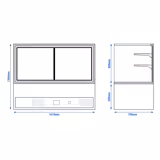 Vetrina refrigerata e per torte - 1610 mm - doppio vetro - con 2 ripiani