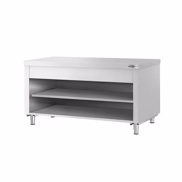 Paslanmaz Çelik Çalışma Tezgahı KOPENHAGEN - 1560x700mm - ile Taban Raflı & Ara Raflı