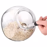 (6 pz) Barattolo vetro - 2,2l - Trasparente - con coperchio a vite ermetico con cucchiaio con manico in silicone