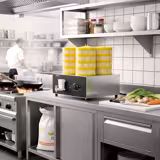 Commercial dumpling & dim sum steamer - 2.5 kW - manual - incl. 16 bamboo baskets & 4 lids