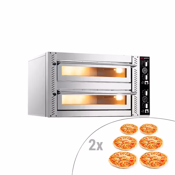 Elektrická pec na pizzu - 6+6x 30 cm (hluboká) - manuální