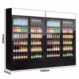 (2 pcs) Vitrine réfrigérée à boissons - 2400mm - 2400 L - porte vitrée sans cadre - 4 portes vitrées - avec caisson lumineux - éclairage LED - +1 à +10 °C