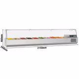 Vitrina refrigerada 2,15 x 0,46 m - para 10 contenedores GN 1/3
