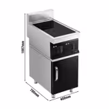 Induktionsherd - 7 kW - 2 Kochfelder - inkl. Unterbau mit 1 Tür