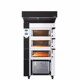 Horno eléctrico de panadería - Touch - 3 cámaras de cocción - incl. capó y bastidor base con soporte para bandejas
