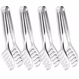 (4 pz) Pinze spaghetti - pasta - dentata; ergonomica - Lunghezza: 210mm - Acciaio inox