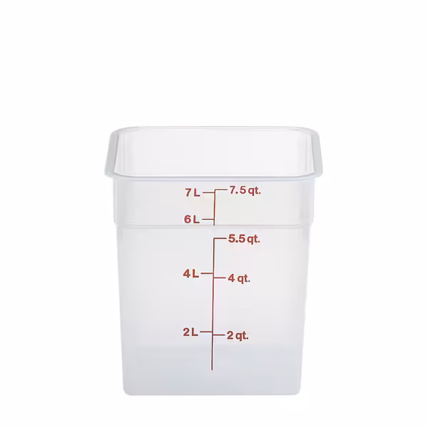(6 adet) CAMBRO | CAMSQUARES® - Konteyner - 7,6 litre - Şeffaf