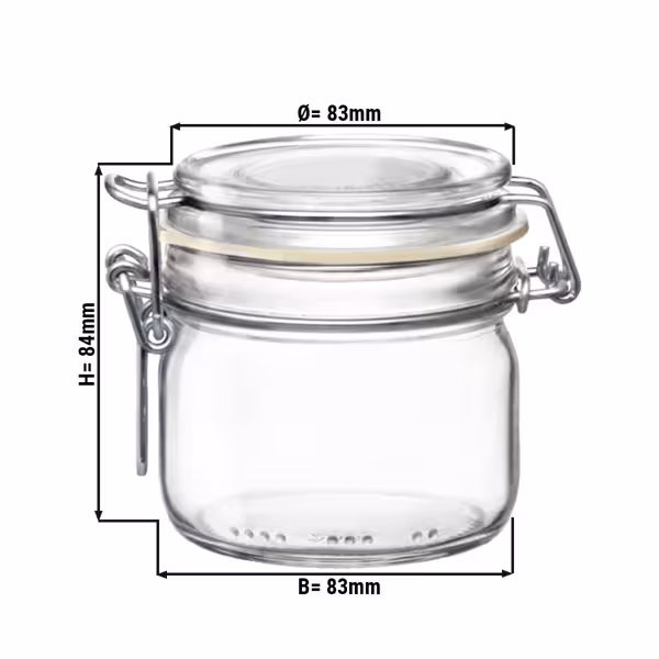 (6 pcs) Bormioli Rocco | Clip Top Preserve Jar - DUBLIN - 200ml - with Clip Top Lid