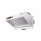 Wandafzuigkap met motor - 1000mm - met snelheidsregelaar, vetfilters & LED-verlichting - met vetaftapkraan