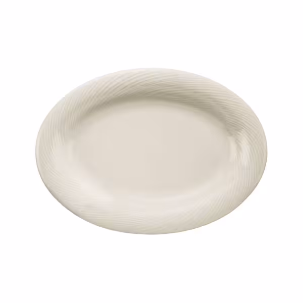 (6 pcs) SEMPRE - Assiette ovale - Porcelaine - 230x230mm - Crème