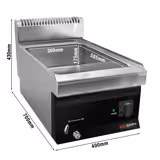 Bemar wodny elektryczny - nastawny - 1,2kW - 1x GN 1/1 lub 2x GN 1/2 - z zaworem spustowym