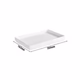 (6 pcs) GN 1/4 Gastronorm Tray - ASIA PLUS - Melamine - 265x162mm - Height: 30mm - White