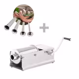 Enchedor de salsichas manual - 5L - aço inoxidável - incl. 4 tubos de enchimento