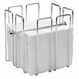 (6 stuks) Servethouder - WIRE - verchroomd staal - 190x190mm - voor ca. 150 cocktailservetten - incl. verzwaringsblok