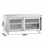 Edelstahl Arbeitsschrank PREMIUM - 1600x600mm - mit Glasschiebetür