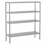 Scaffale in acciaio inox ECO - 1600x1800mm - Profondità: 500mm - con 4 ripiani (REGOLABILI) - Portata: 70kg per ripiano