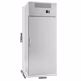 Einfahrkühlschrank Edelstahl Premium PLUS - GN 2/1 - GN 1/1 - EN 600x400- 1300 Liter - mit 1 Tür