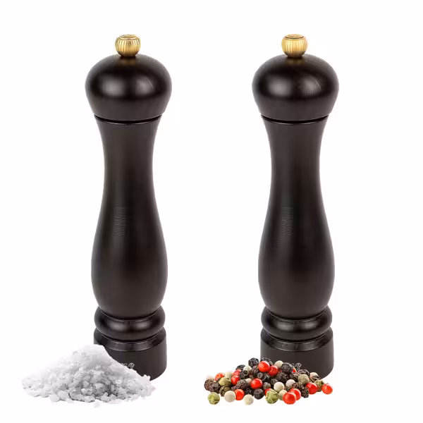 (6 sztuk) PEUGEOT | CLERMONT – młynki do soli i pieprzu – drewno – czekolada – wysokość: 240 mm
