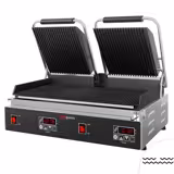 Commercial Contact Grill / Panini Press - Digital - Ribbed Top & Bottom - 3.6 kW - Easy-clean - 570×410×210 mm