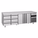 Koelwerkbank PREMIUM - 2330x700mm - met 2 deuren - met 6 lades