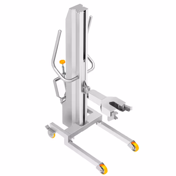 Kebablift - 564x890x1605mm - 350kg - RVS AISI 430, gesatineerd - met hydraulisch hefmechanisme - met wielstel