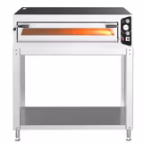 Elektrisk pizzaugn (el-däck/box) - med chamottesten - 1340x920 mm - 6 x Ø 35 cm - 1‑däck - upp till 450 °C - Manuell - påbyggnadsbar - inkl. underrede