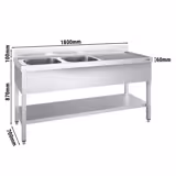 Diskbänk 1,8m - 2 Ho vänster L 50 x B 50 x D 30 cm