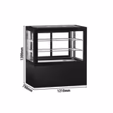 Koel- & Gebaksvitrine - 570 liter - 1210mm - dubbel glas - met 2 schappen - zwart