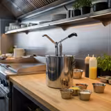 Condiment Dispenser - 6 litres - Stainless steel - 188x240x420mm - adjustable dose - with container