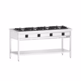 Commercial Gas Range – 34 kW – 4 Burners – Open Design with Undershelf & Drip Tray
