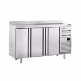 Стіл холодильний барний PREMIUM PLUS - 1960x600 мм - 520 л - з 3 дверцята, 2 шухляди, GN 1/2 решітки та пристінний борт - нержавіюча сталь