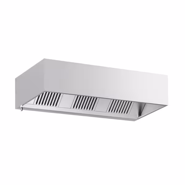 Commercial Wall-Mounted Extractor Hood – 2000mm – with Baffle Filters & LED Lighting