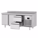 Table réfrigérée Premium PLUS - 1960 x 600 mm - avec 2 portes - 2 tiroirs - avec dosseret