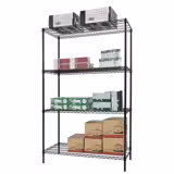 Prateleira de aço - 1200x450mm - 4 prateleiras - Preto