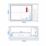 Comptoir de bar réfrigéré Premium PLUS – 1550 × 700 mm – 4 tiroirs
