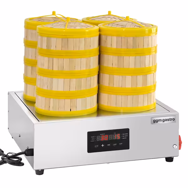 Steam cooker - 2.5 kW - Digital - incl. 16 bamboo baskets & 4 lids