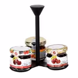 (12 pcs) Jam Etagere / Buffet Stand - Powder-coated stainless steel - Black - Height: 120mm - with 3 shelves