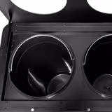 Sopstation - rullbar - 3 fack à 25 liter - 960x360x640 mm - med hjul (2 låsbara) - svart - stål; behållare i plast