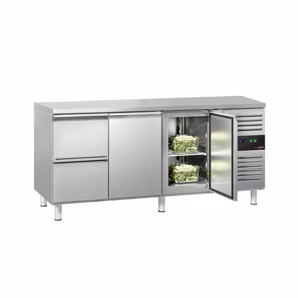 Kylbänk ECO - 1795x700 mm - 294 l - Fläktkyla - GN 1/1 - med 3 dörrar