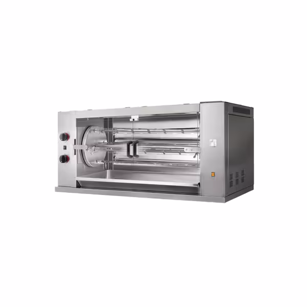 Commercial Gas Chicken Rotisserie Oven - 18.6kW - with 4 Skewers for up to 24 chickens