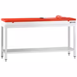 Edelstahl Arbeitstisch PREMIUM - 2000x700mm - mit Grundboden - inkl. Schneideplatte Rot