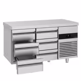 Soğutmalı tezgah PREMIUM - 1400x700mm - 6 çekmeceli - dijital termostat