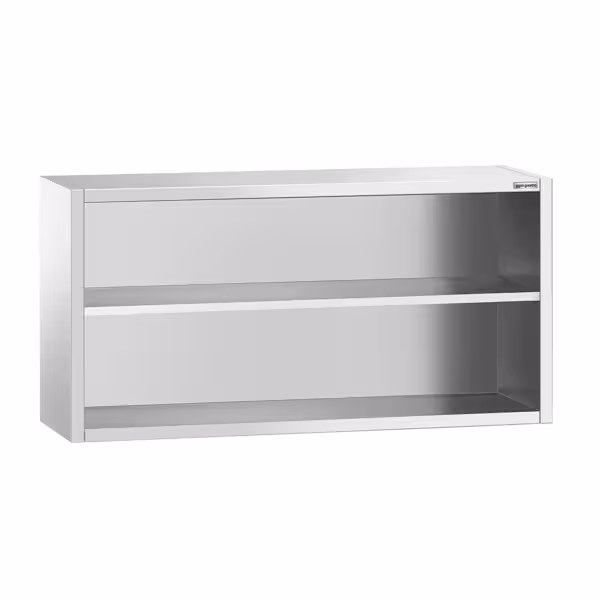 Pensile a giorno in acciaio inox PREMIUM - 1600x400mm - a giorno (senza ante) - 800mm di altezza