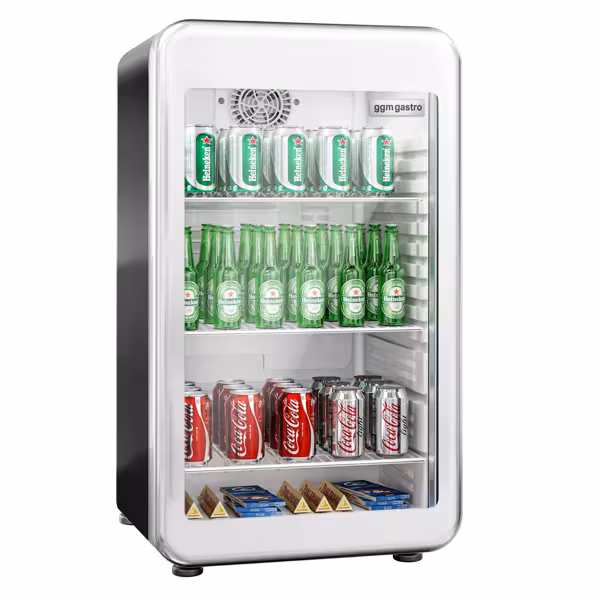 Minibar - 495mm - 113L - con 1 porta in vetro & illuminazione LED - Nero