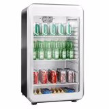 Minibar - 495mm - 113L - con 1 porta in vetro & illuminazione LED - Nero