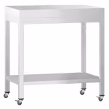 Pracovní stůl PREMIUM z nerezové oceli - 800x600 mm - s podstavcem a kolečky